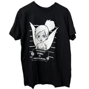 Twisted Punk Mens Tinker Bell Tattoo Mug Shot Black Shirt - XL